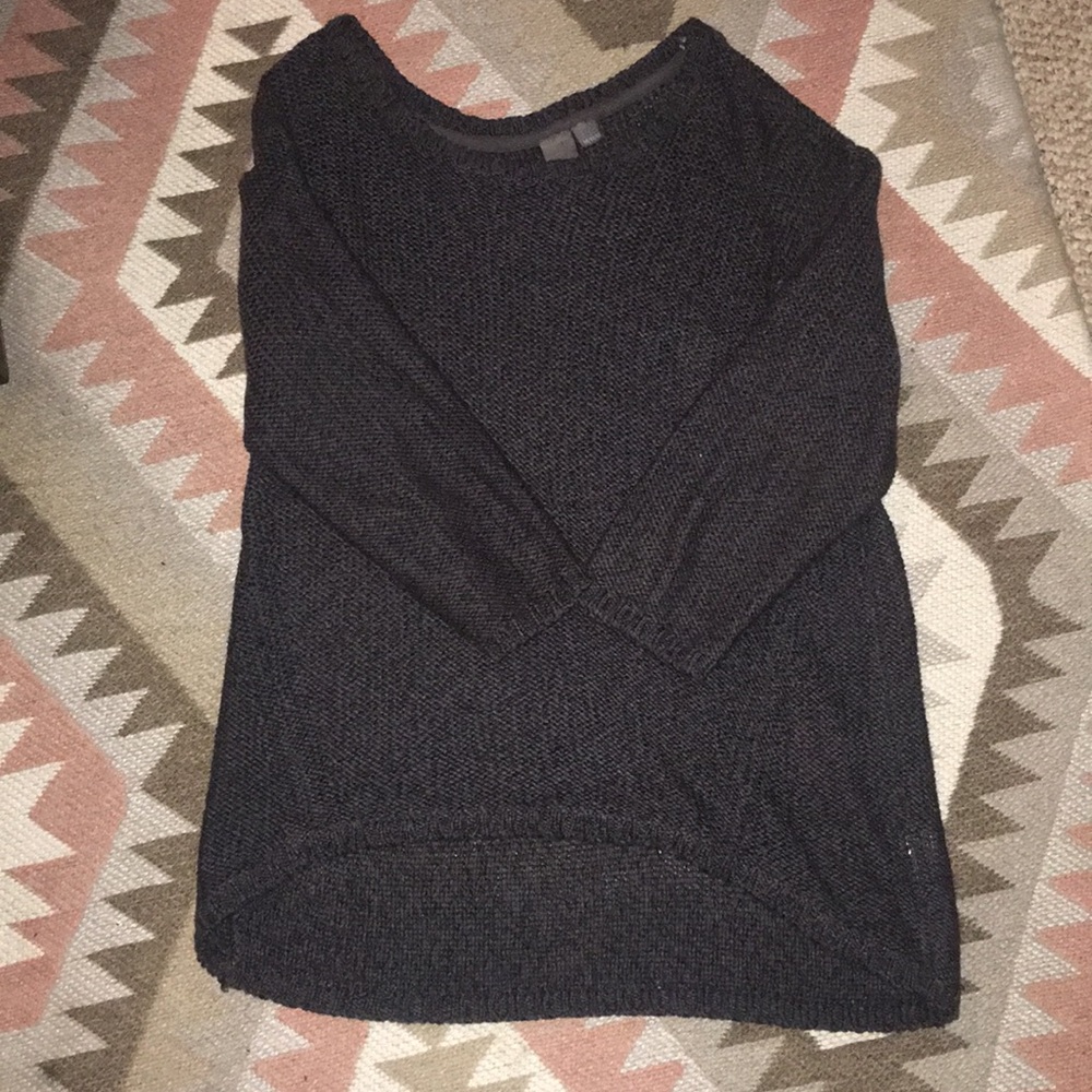 Charcoal grey cable knit sweater